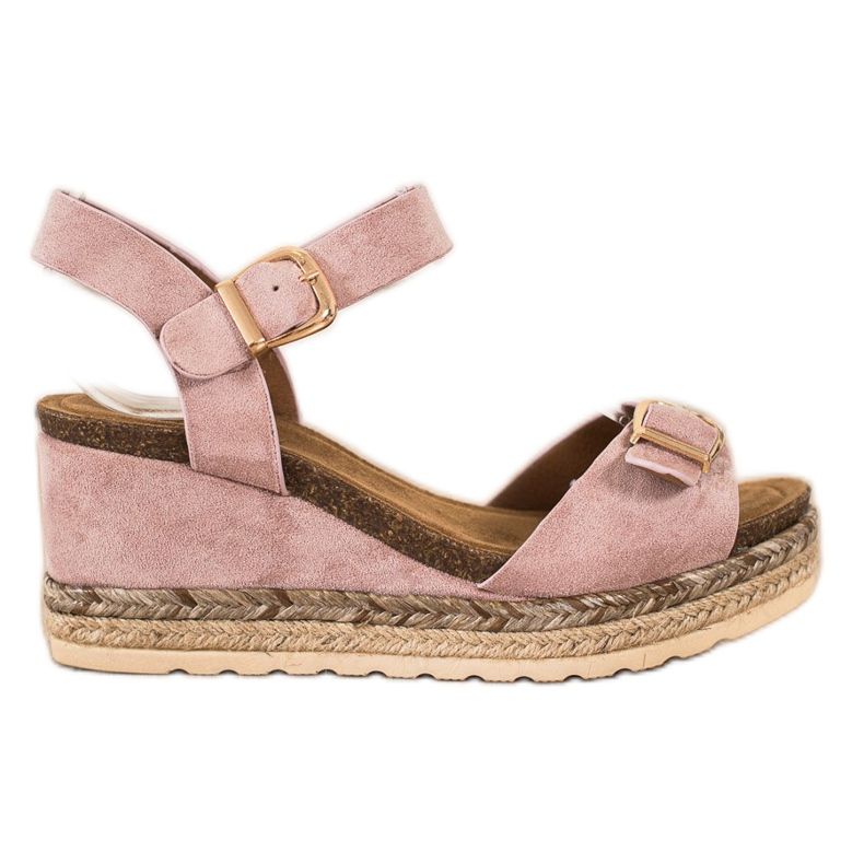 SHELOVET Sandales compensées avec boucle rose
