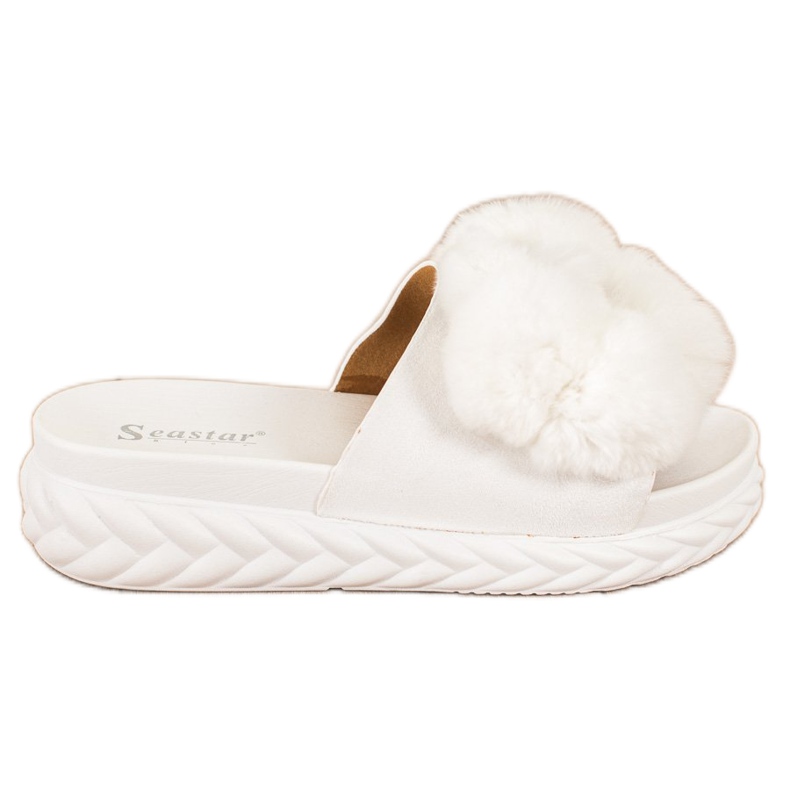Seastar Chaussons Blancs Avec Fourrure blanche Seastar Chaussons Blancs Avec Fourrure blanche