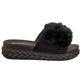 Seastar Chaussons Noirs Avec Fourrure