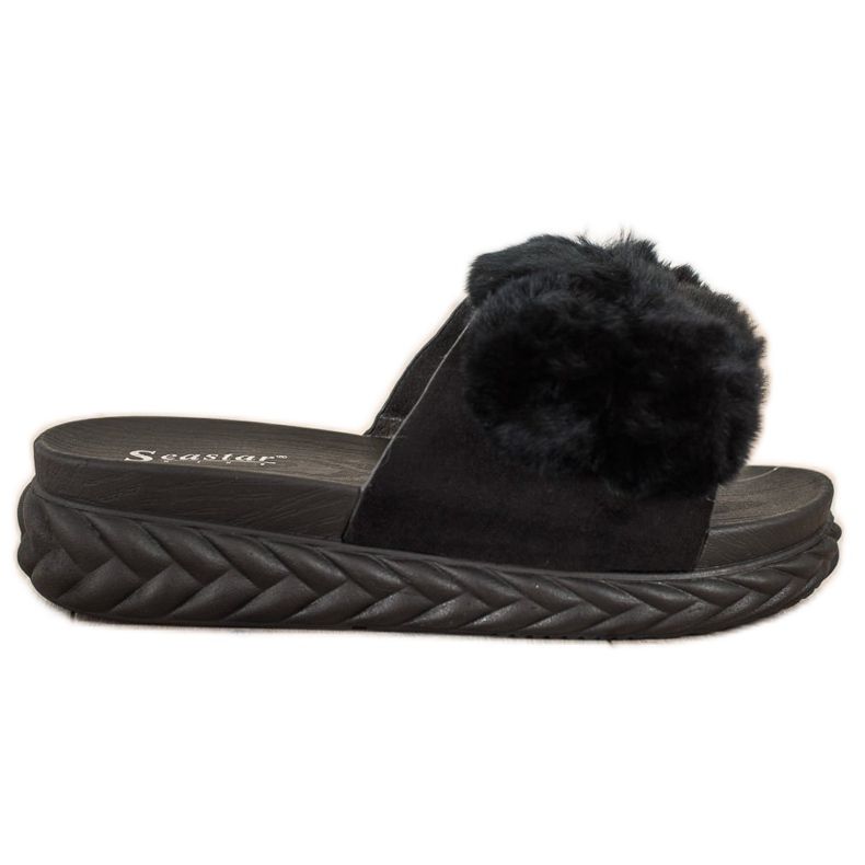 Seastar Chaussons Noirs Avec Fourrure le noir