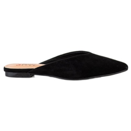 Seastar Pantoufles en suède Spitz le noir