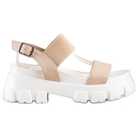 Seastar Sandales beiges sur la plate-forme de mode blanc