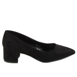 Escarpins noirs à talons bas noir LL81 Noir le noir
