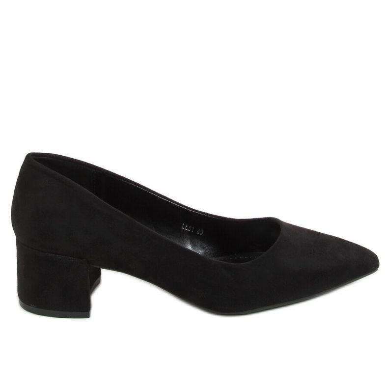 Escarpins noirs à talons bas noir LL81 Noir le noir