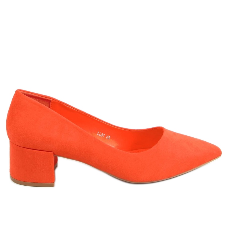 Escarpins talons bas orange LL81 Orange