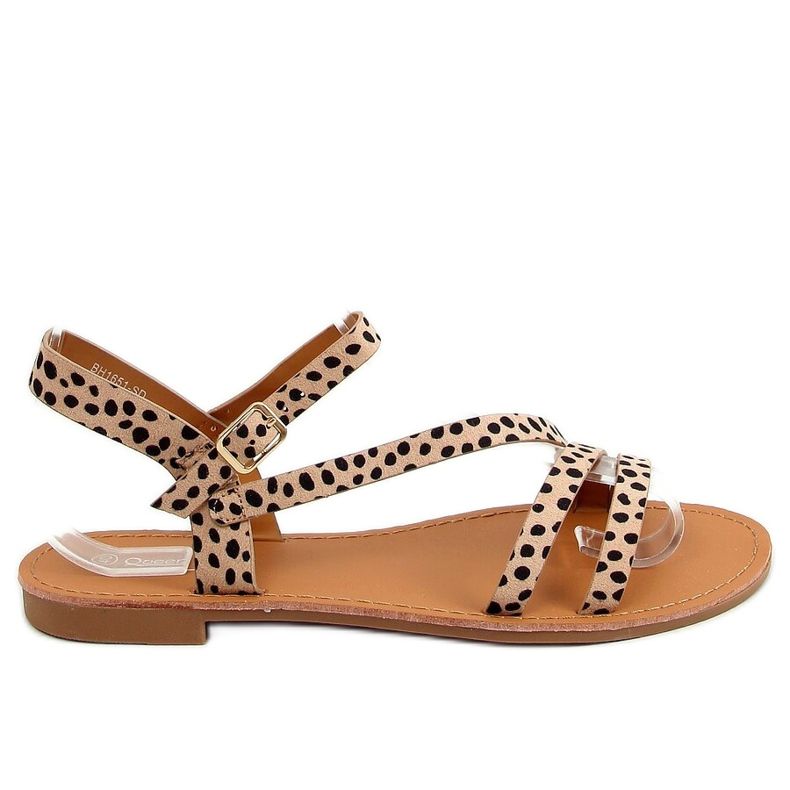 Sandales pour femmes à pois BH1651-SD Beige Sandales pour femmes à pois BH1651-SD Beige