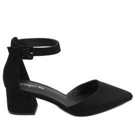 Escarpins à talons larges noir LL76 Noir le noir