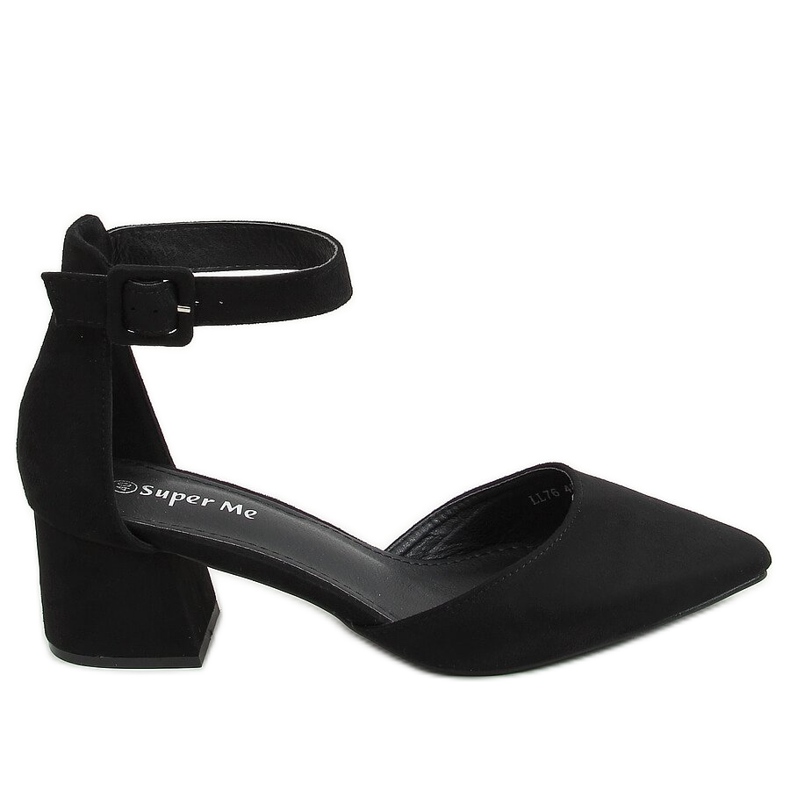 Escarpins à talons larges noir LL76 Noir le noir
