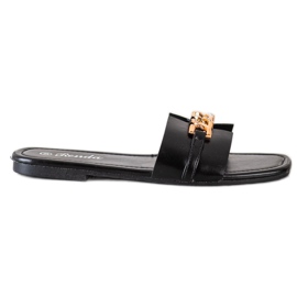 Renda Pantoufles élégantes avec ornement noir