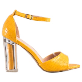 Renda Sandales à talon transparent jaune