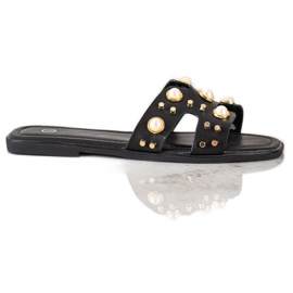 SHELOVET Pantoufles À La Mode Avec Strass noir