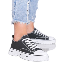 Baskets femme noires sur semelle épaisse Georgia le noir Baskets femme noires sur semelle épaisse Georgia le noir