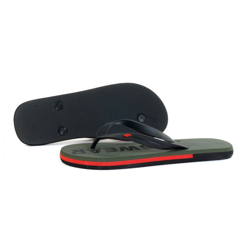 Chaussons 4F M H4L21-KLM006 Kaki le noir vert