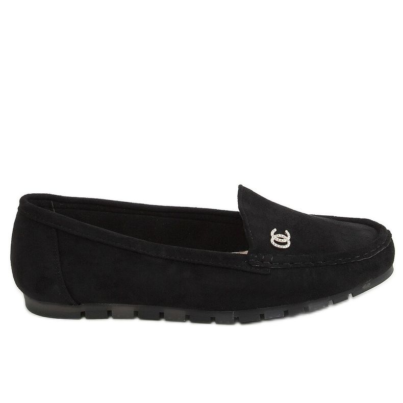 Noir Mocassins femme noirs GS14P Noir le noir