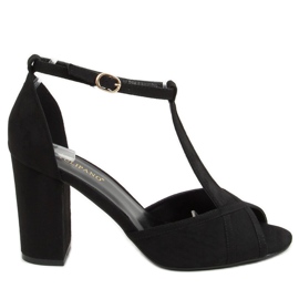 Sandales à talons noires P1L1798-3 Noir le noir