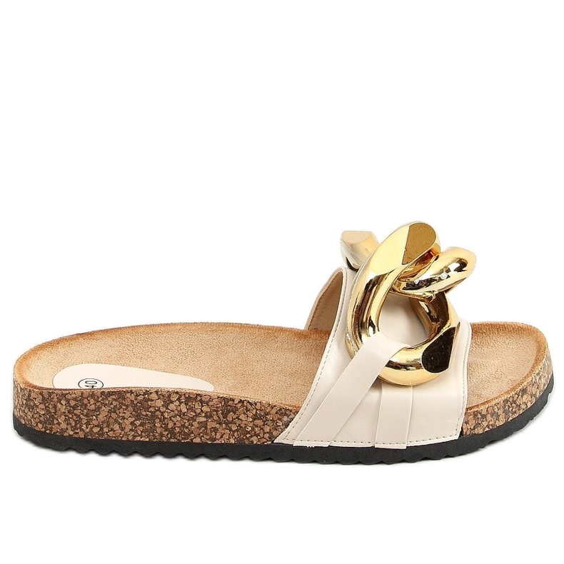 Chaussons Beiges avec une chaîne épaisse CK201 Beige