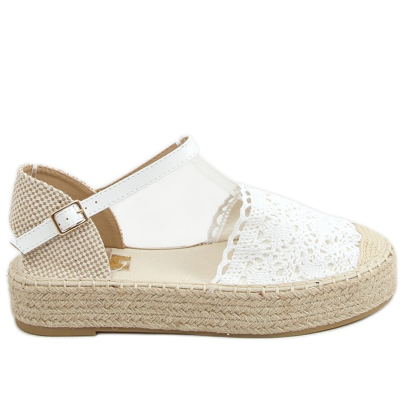 Espadrilles blanches en dentelle 919-4 Blanc
