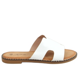 Pantoufles blanches pour femmes SL1525 Blanc Pantoufles blanches pour femmes SL1525 Blanc