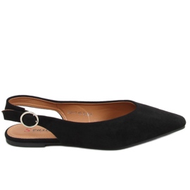 Ballerines noires à talons ouverts SD01P Noir le noir