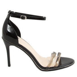 Sandales noires sur talon haut P2L6735-6 Noir