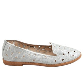 Ballerines grises ajourées PK01P Argent