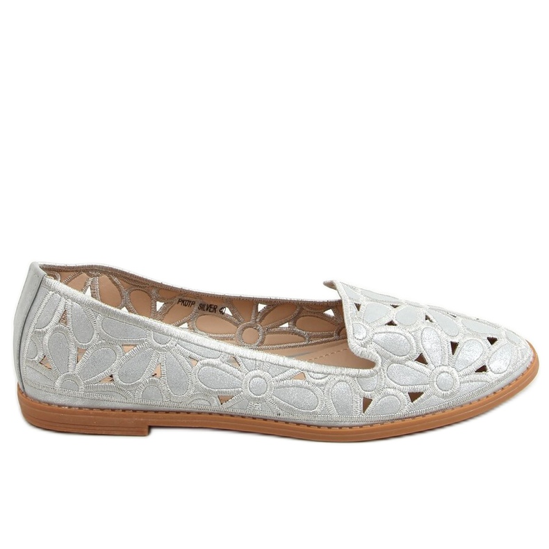 Ballerines grises ajourées PK01P Argent