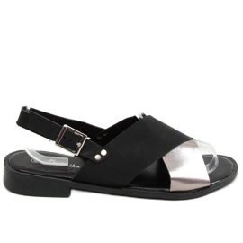 Sandales noires pour femmes S060117 Noir le noir argent Sandales noires pour femmes S060117 Noir le noir argent