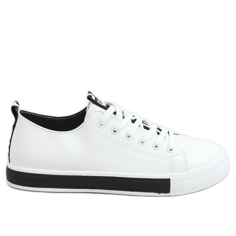 Baskets femme noires et blanches LR2189 BLANC / NOIR le noir