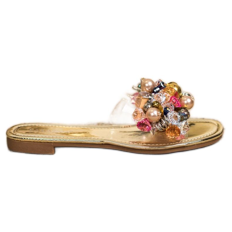 Sabatina Pantoufles Transparentes Avec Ornements d'or Sabatina Pantoufles Transparentes Avec Ornements d'or