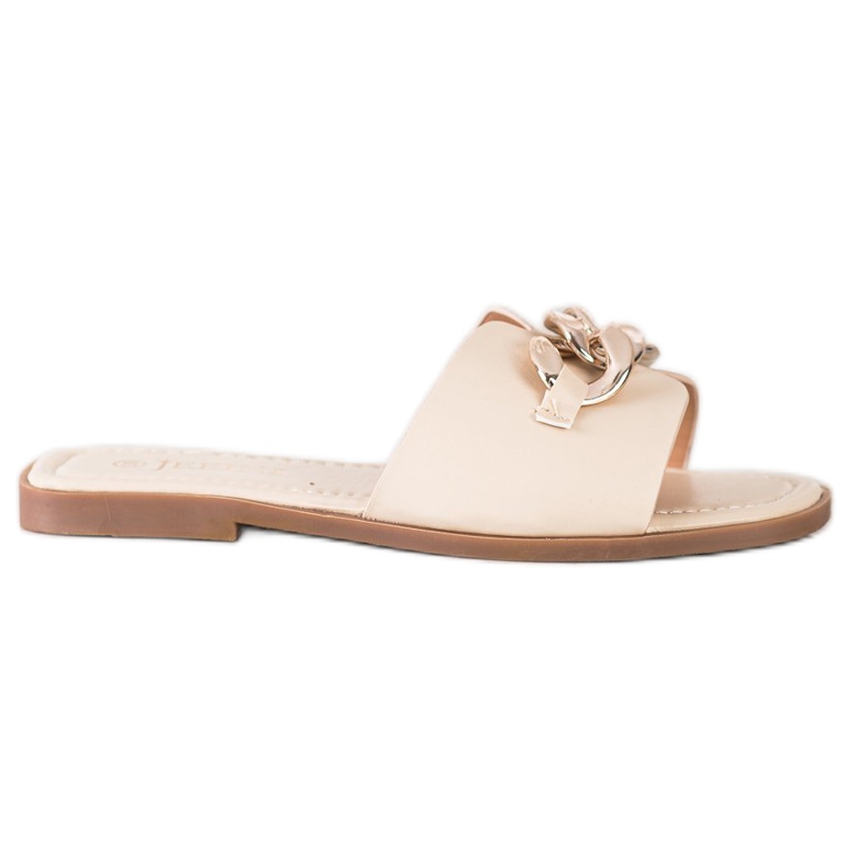 SHELOVET Chaussons Avec Décoration Dorée beige