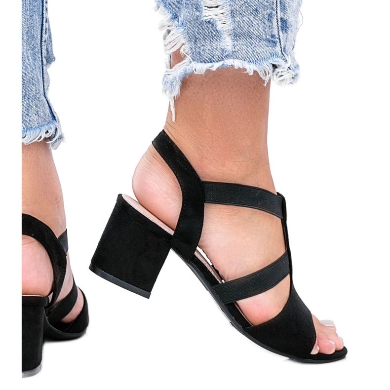 Sandales noires sur montant Forte bas le noir