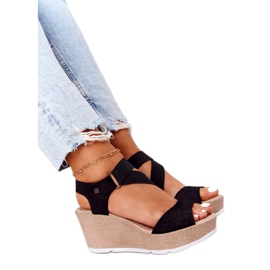 Sandales Compensées En Cuir Big Star FF276016 Noir le noir Sandales Compensées En Cuir Big Star FF276016 Noir le noir