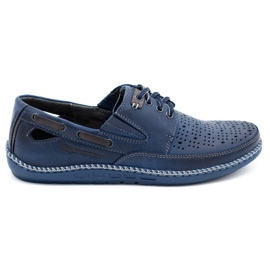 Polbut Chaussures homme, mocassins ajourés J69L bleu marine