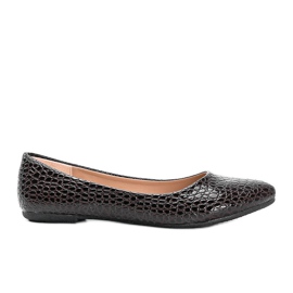 Ballerines vernies marron à motif crocodile Mozzare brun