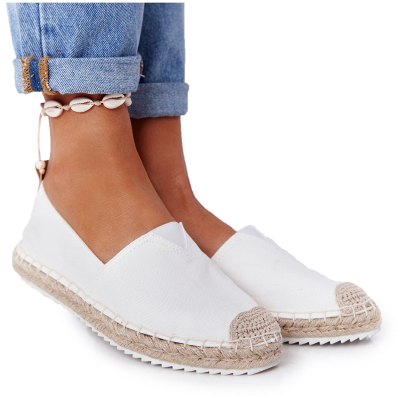 Espadrilles Sur Semelle Tressée Big Star HH274493 Blanc beige blanche