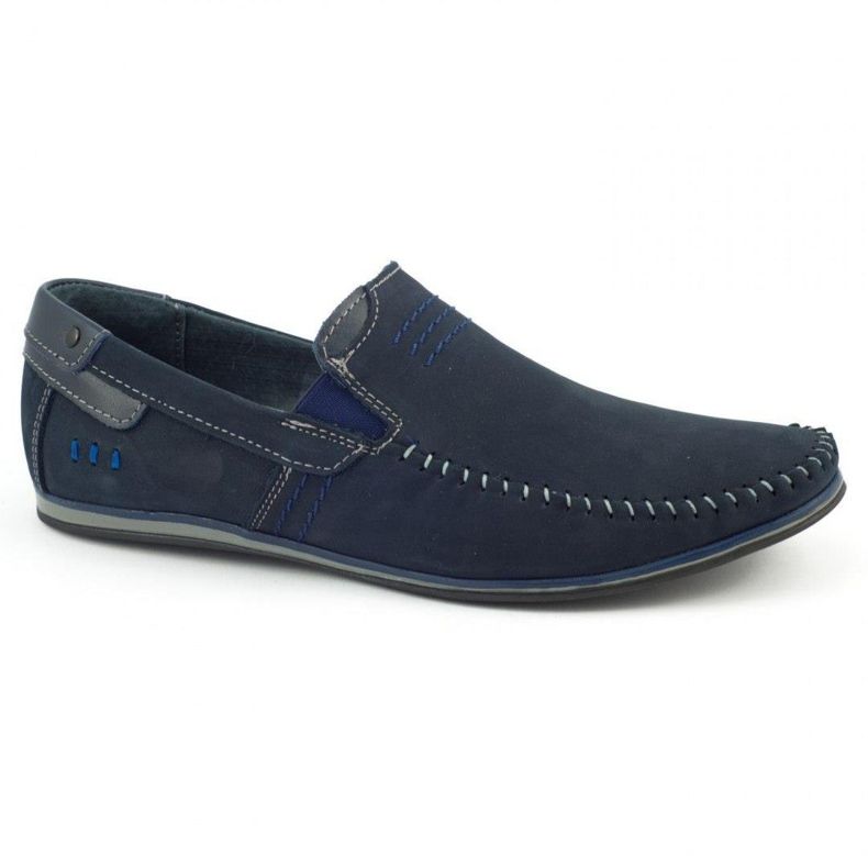 KOMODO Mocassins cuir homme 876 bleu marine