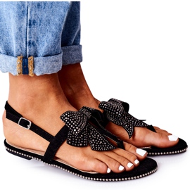 Sandales Japonaises Avec Un Noeud Lu Boo Noir le noir Sandales Japonaises Avec Un Noeud Lu Boo Noir le noir