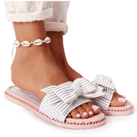 PS1 Pantoufles En Caoutchouc Avec Nœud Gabriell Blanc