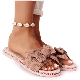 PS1 Chaussons Gabriell Marron En Caoutchouc Avec Un Nœud brun