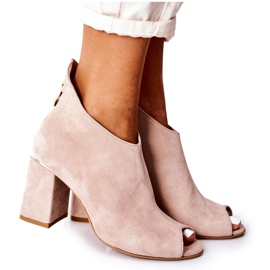 Lewski Shoes Bottines En Daim Sur Une Barre Lewski Chaussures 3044 Beige