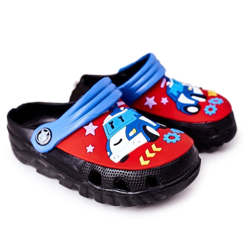 Chaussons Mousse Enfant Crocs Noir Bleu Oscar le noir rouge