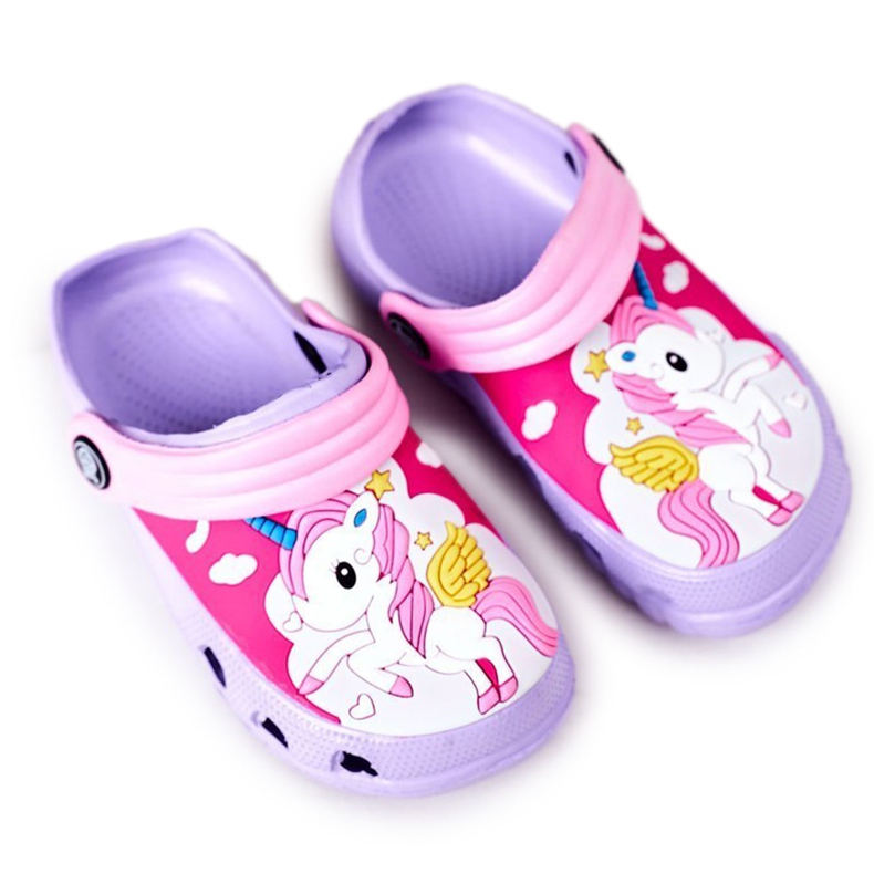 Chaussons Mousse Enfant Crocs Violet Rose Oscar