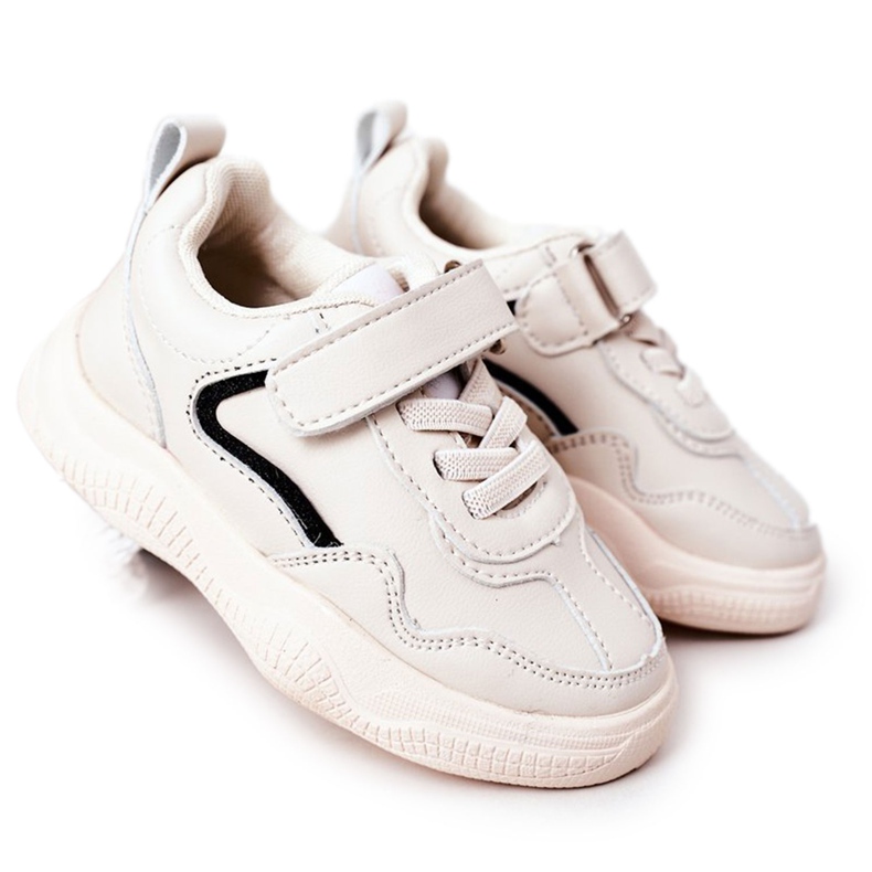 Apawwa Chaussures de sport pour enfants Baskets Beige Runner