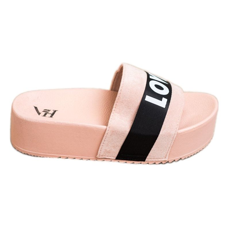 SHELOVET Pantoufles Sur La Plateforme Amour rose