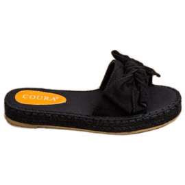 Coura Espadrilles Chaussons Avec Nœud noir