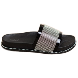 SHELOVET Pantoufles Noir Brillant