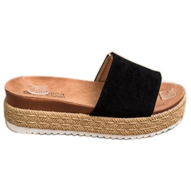 SHELOVET Pantoufles Classiques Sur La Plateforme le noir