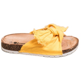 Forever Folie Pantoufles Textiles Confortables jaune