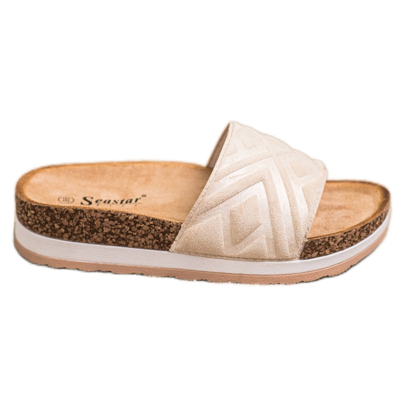 Seastar Pantoufles classiques en daim beige