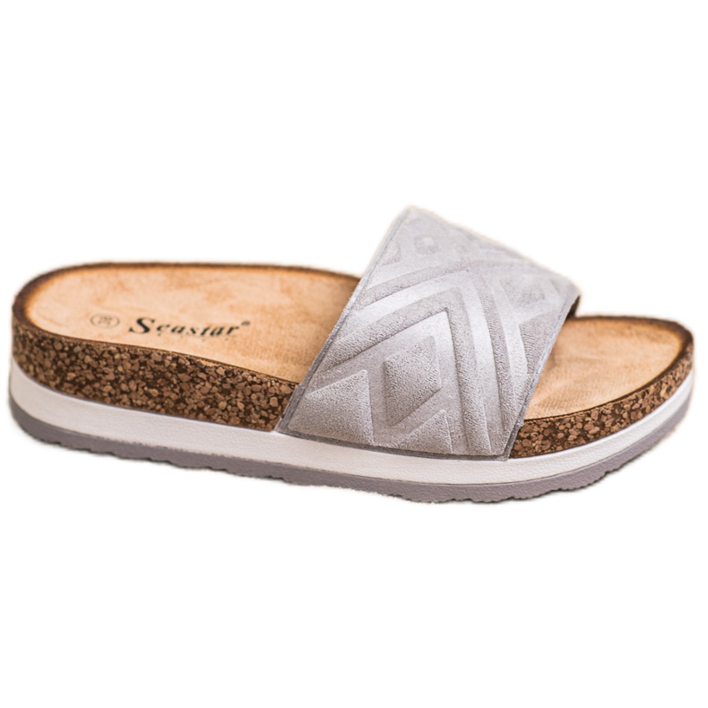 Seastar Pantoufles classiques en daim argent